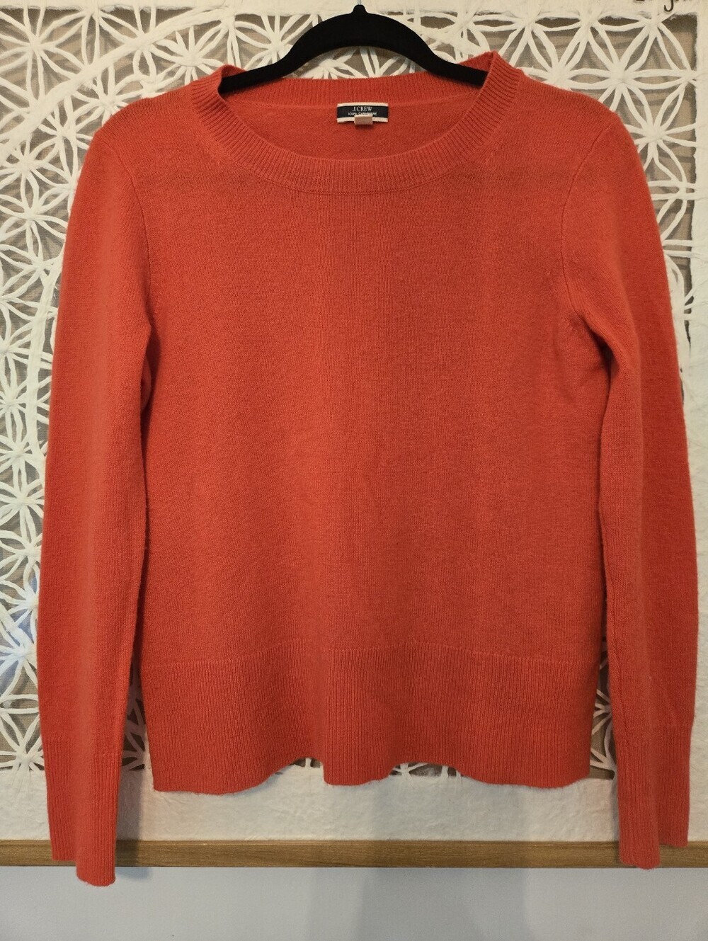 J Crew Womens 100% Cashmere Classic Fit Crewneck Pullover Sweater Coral Size XS